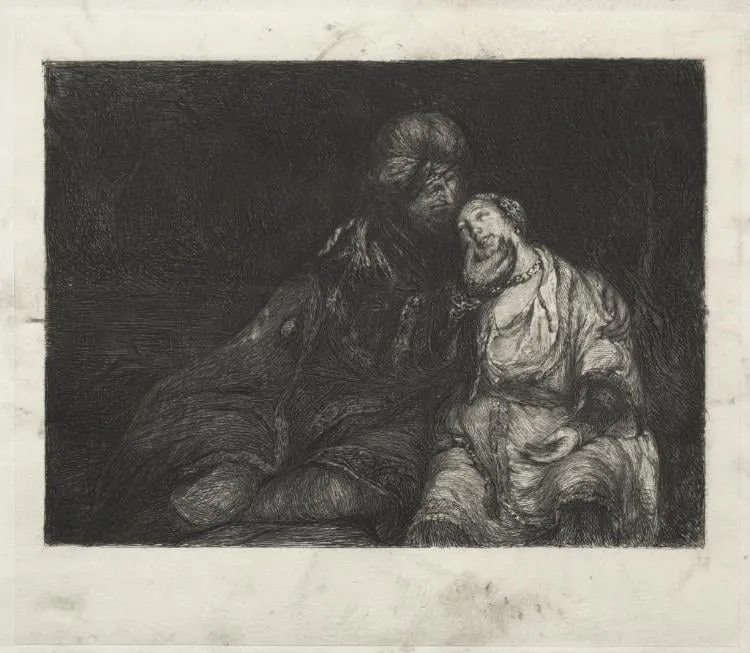 Two Figures, by Rembrandt