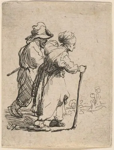Two Tramps, a Man and a Woman, by Rembrandt