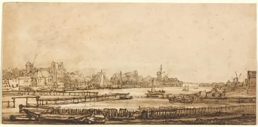 View over the Amstel from the Rampart, by Rembrandt