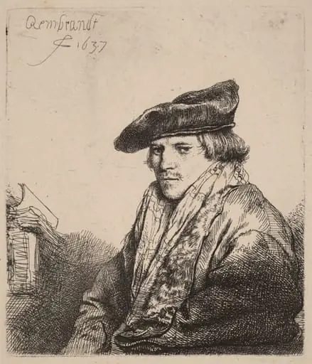 Young Man in a Velvet Cap (Petrus Sylvius?), by Rembrandt