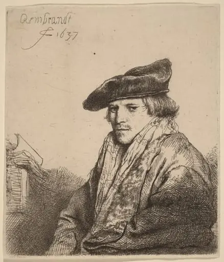 Young Man in a Velvet Cap (Petrus Sylvius?), by Rembrandt