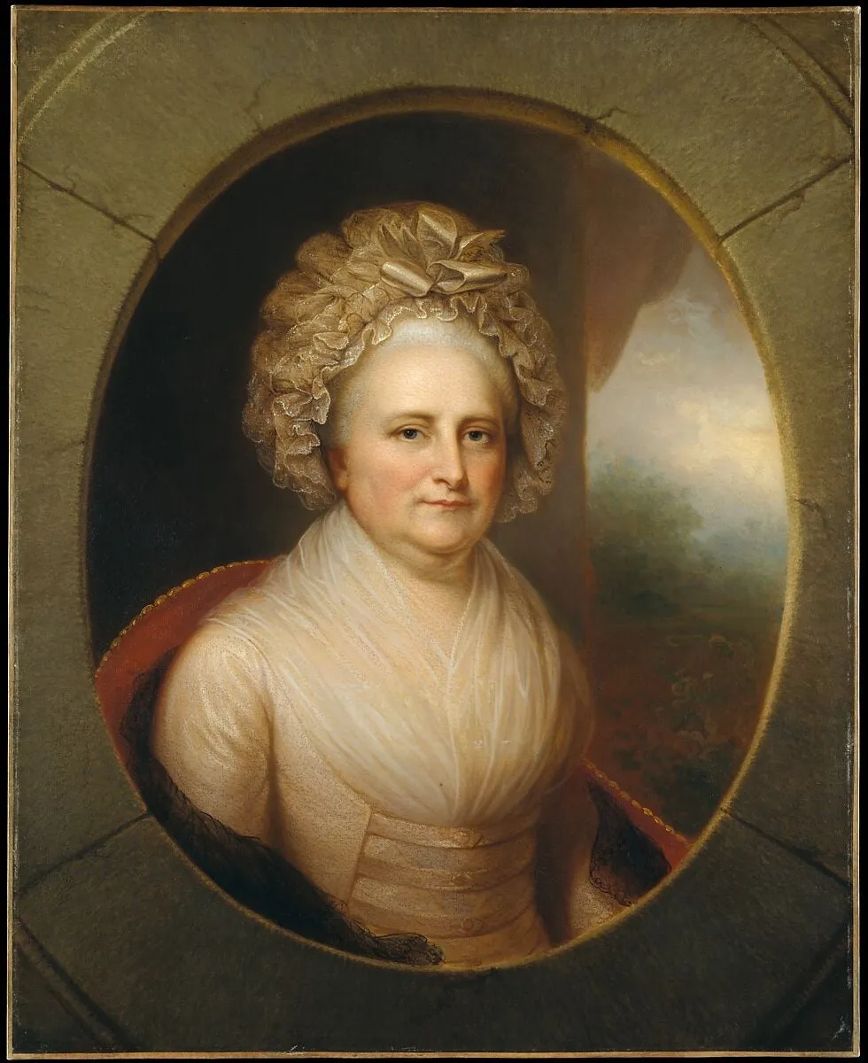 Martha Washington, by Rembrandt Peale, oil, 1850