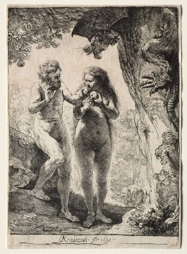Adam and Eve, by Rembrandt van Rijn, 1638