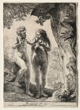 Adam and Eve, by Rembrandt van Rijn, 1638