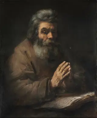 An Elderly Man in Prayer, by Rembrandt van Rijn