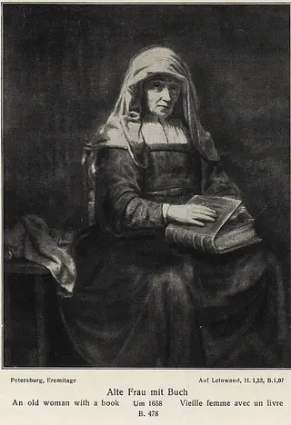 An Old Woman with a Book, by Rembrandt van Rijn