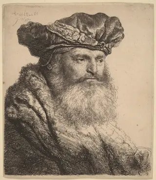 Bearded Man in a Velvet Cap with a Jewel Clasp, by Rembrandt van Rijn