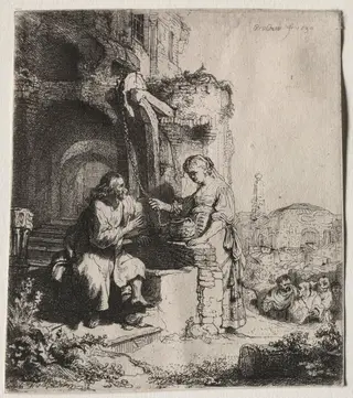 Christ and the Woman of Samaria  Among Ruins