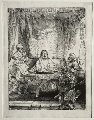 Christ at Emmaus: The Larger Plate, by Rembrandt van Rijn