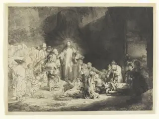Christ healing the sick: 'The hundred guilder print', by Rembrandt van Rijn