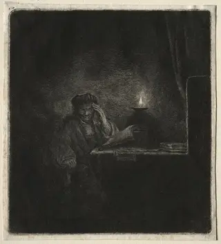 Copy of Student at a Table by Candelight
