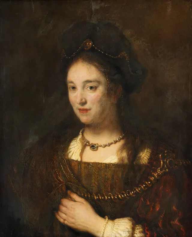 Half-figure of a woman with a beret