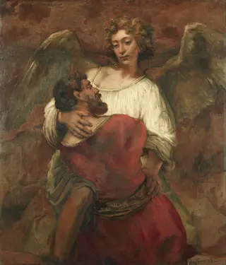 Jacob wrestling with the angel, by Rembrandt van Rijn