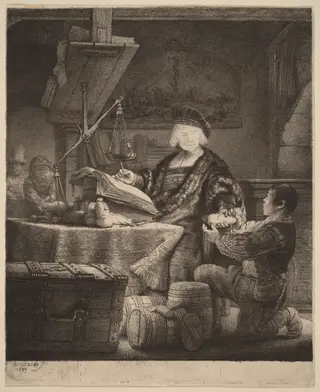 Jan Uytenbogaert, "The Goldweigher", by Rembrandt van Rijn