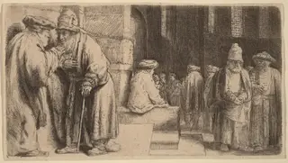 Jews in the Synagogue, by Rembrandt van Rijn