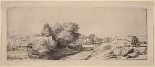 Landscape with a Milkman, by Rembrandt van Rijn