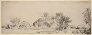 Landscape with a Road beside a Canal, by Rembrandt van Rijn
