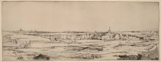 Landscape with a View toward Haarlem (The Goldweigher's Field), by Rembrandt van Rijn