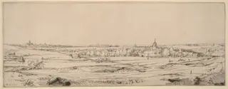 Landscape with a View toward Haarlem (The Goldweigher's Field), by Rembrandt van Rijn