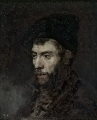 Man in a Beret looking Left, by Rembrandt van Rijn