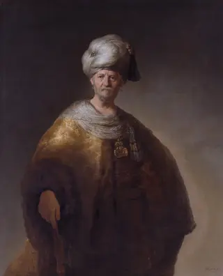 Man in Oriental Costume ("The Noble Slav" or "Man in a Turban"), by Rembrandt van Rijn, 1632