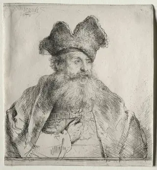 Old Man with a Divided Fur Cap, by Rembrandt van Rijn