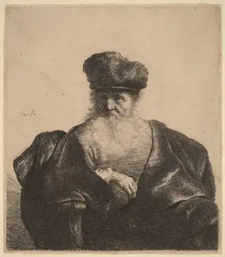 Old Man with Beard, Fur Cap, and Velvet Cloak, by Rembrandt van Rijn