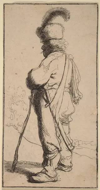 Polander Leaning on a Stick, by Rembrandt van Rijn