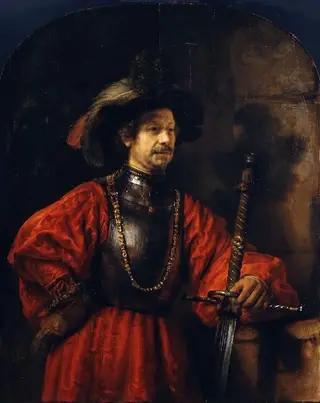 Portrait of a man in military costume, by Rembrandt van Rijn, 1650