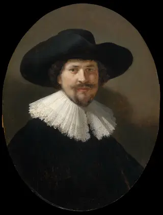 Portrait of a Man Wearing a Black Hat, by Rembrandt van Rijn