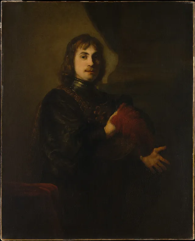 Portrait of a Man with a Breastplate and Plumed Hat