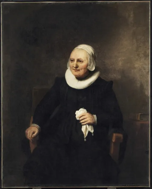 Portrait of a Seated Woman with a Handkerchief — Rembrandt van Rijn