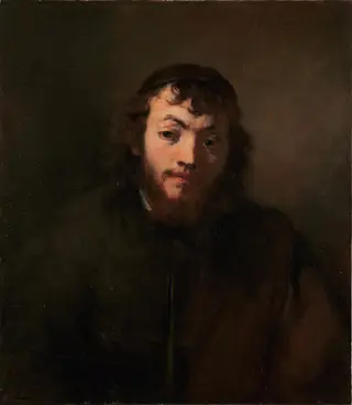 Portrait of a Young Man with Beard and Skullcap, by Rembrandt van Rijn