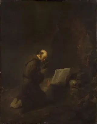 Saint Francis of Assisi Praying, by Rembrandt van Rijn