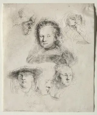 Studies of the Head of Saskia and Others