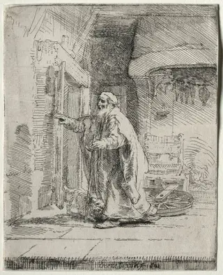 The Blindness of Tobit:  The Larger Plate, by Rembrandt van Rijn