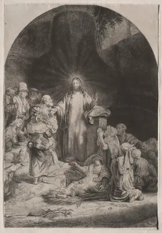 The Hundred Guilder Print, central section, by Rembrandt van Rijn