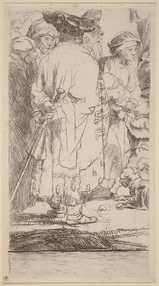 The Man with a Cane (Fragment from the Hundred Guilder Print), by Rembrandt van Rijn