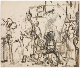 The Meeting of Christ with Martha and Mary after the Death of Lazarus, by Rembrandt van Rijn