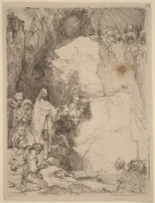 The Raising of Lazarus: Small Plate, by Rembrandt van Rijn