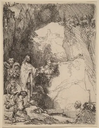 The Raising of Lazarus: Small Plate, by Rembrandt van Rijn
