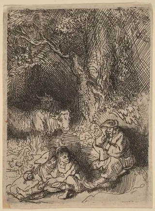The Sleeping Herdsman, by Rembrandt van Rijn