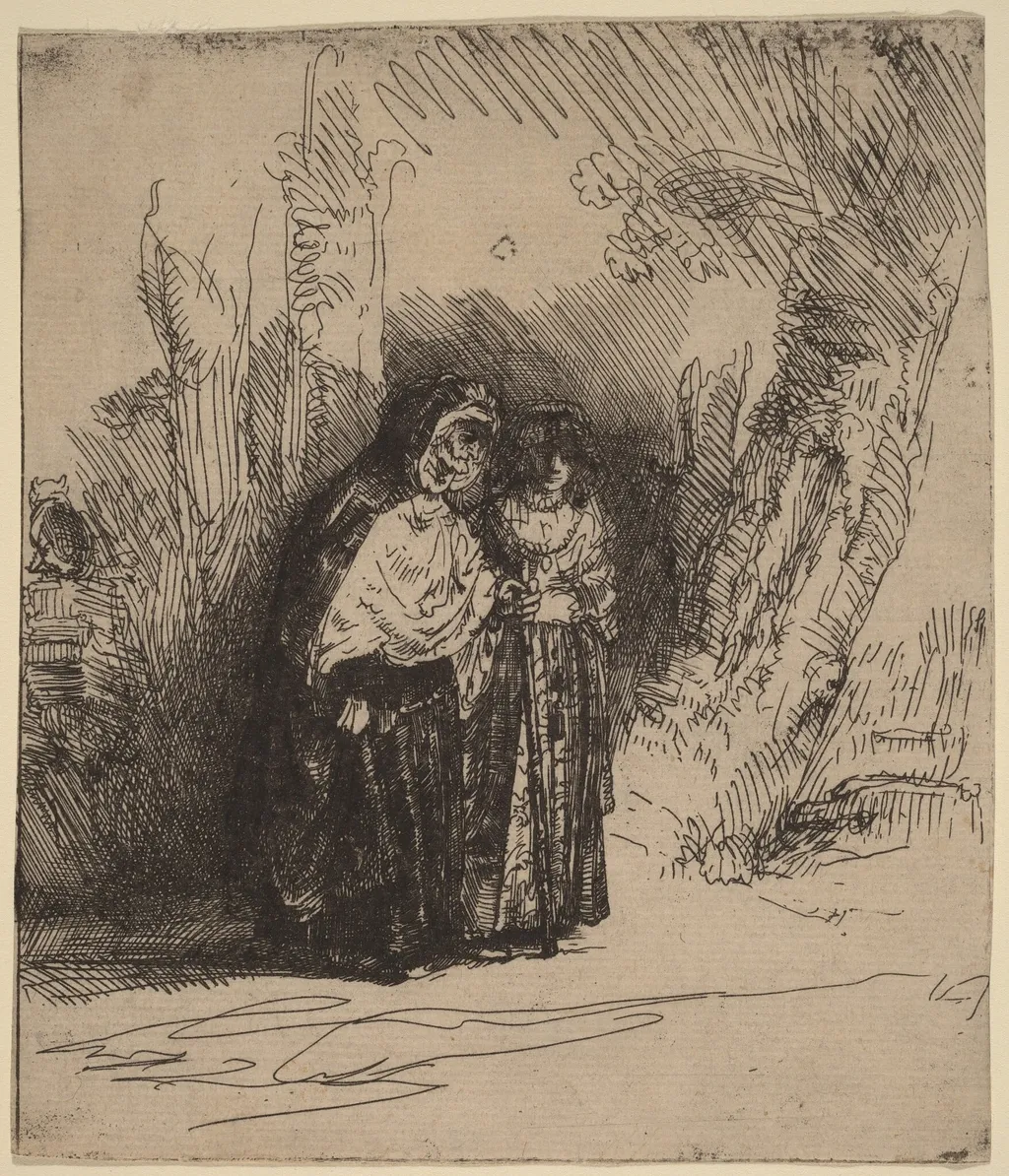 The Spanish Gypsy "Preciosa", by Rembrandt van Rijn, ink, 1642