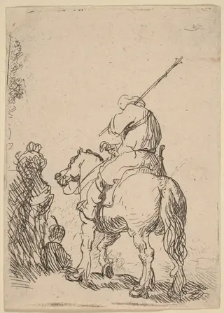 Turbaned Soldier on Horseback, by Rembrandt van Rijn