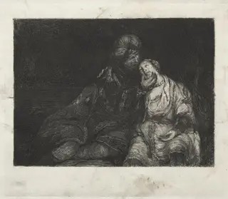 Two Figures, by Rembrandt van Rijn