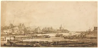 View over the Amstel from the Rampart, by Rembrandt van Rijn