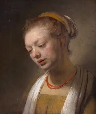 Young Woman with a Red Necklace, by Rembrandt van Rijn, 1645