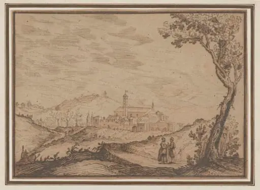 An Italianate Landscape with Travellers, by Remigio Cantagallina