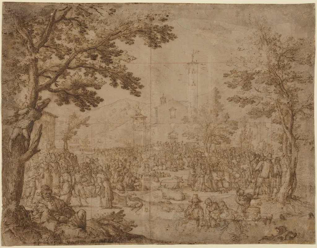 The Fair at Impruneta, by Remigio Cantagallina, chalk, 1619