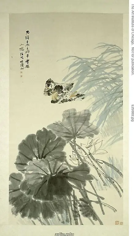 Mandarin Ducks and Lotus, by Ren Yi